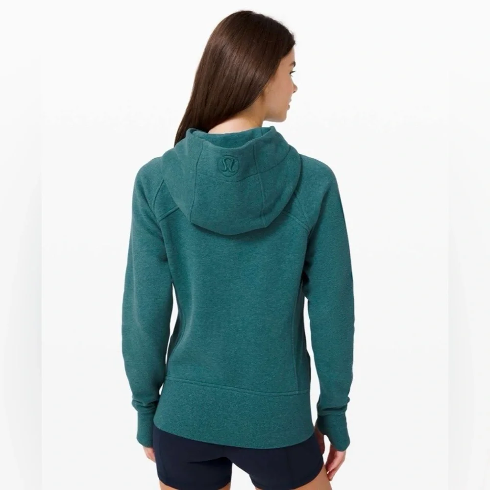 Lululemon Scuba Hoodie Pullover Light Cotton Fleece Desert Teal Heathered Sz 4